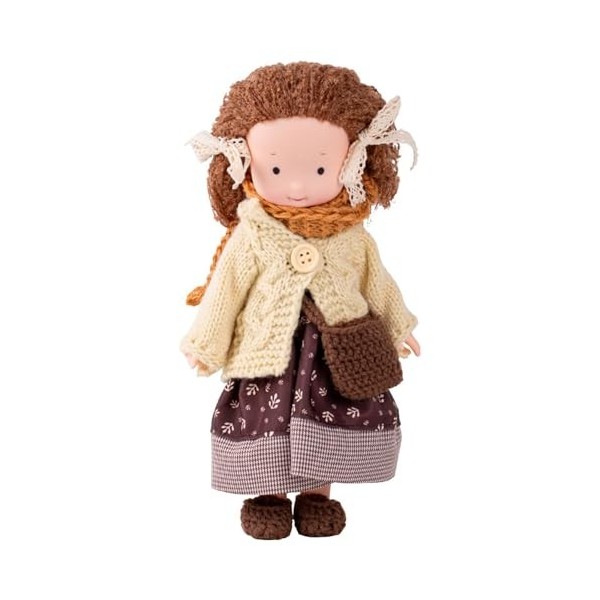 Qiuwaihei Doll Waldorf 9,5 Pouces de Dessin Doux poupées de Chiffon pour Filles avec Un Costume de Sombre Petite Adorable pou