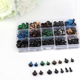 ZEZEFUFU Lot de 264 yeux de poupée en plastique avec rondelles Accessoires pour travaux manuels, crochet et animaux en peluch