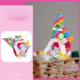 NOLITOY Poupée Arc-en-Ciel GNOME Suédois Poupée Naine Parure De Fête Arc en Ciel Poupée GNOME Rudolf GNOME Statue De GNOME Pe