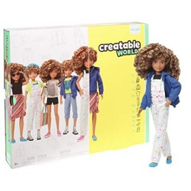 Mattel Creatable World Poupée à Personnaliser aux Cheveux Blonds Frisés, Vêtements et Accessoires, Jouet Créatif pour Enfants