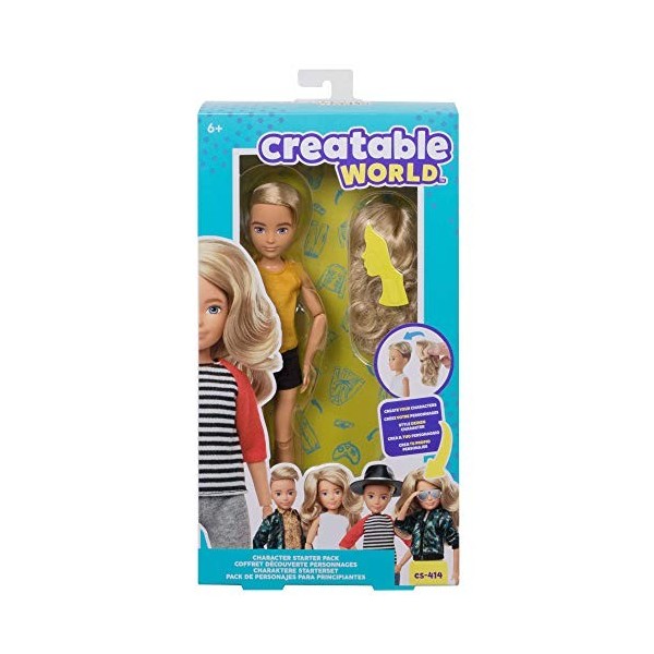 Creatable World Coffret Découverte Personnages, poupée personnalisable aux cheveux blonds, jouet pour enfant à partir de 6 an