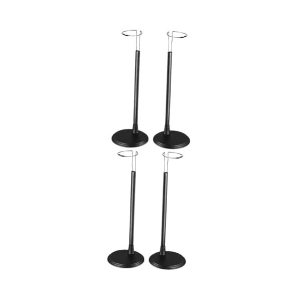 ABOOFAN 4 Pcs Réglable en Hauteur Présentoirs De Poupée Noirs Supports De Rangement De Poupée Modèles en Plastique Poupées en