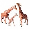 FLORMOON Lot de 3 figurines danimaux réalistes en plastique,Figurines de girafe,Modèle daction,Jouets éducatifs à faire soi