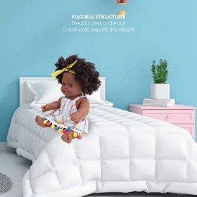 Poupée de fille africaine, poupée de peau noire en vinyle exquis 11,8 pouces écologique pour accompagner les enfants pour acc