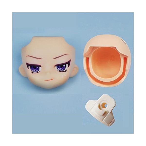 Generic Tête de poupée Ob11 YMY Coquille de tête Chauve + Coquille de tête arrière + Support Facial pour poupée 1/12bjd, GSC,