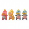 Toyvian 4 Pièces Porte-clés Poupée en Peluche Breloque Clé Animal Mini Dinosaures Voitures Jouets Pendentif Clé De Dessin Ani