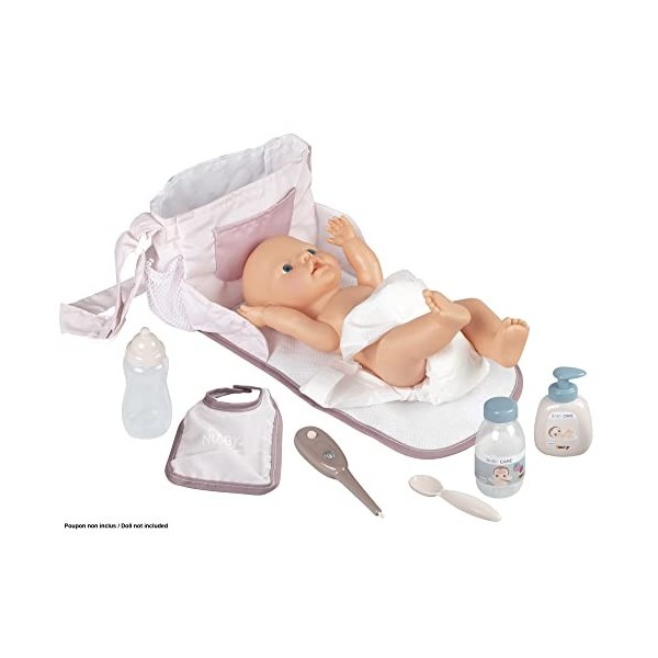 Smoby - Baby Nurse - Sac à Langer - pour Poupons et Poupées - Matelas et Porte-biberon Inclus - 7 Accessoires - 220369WEB