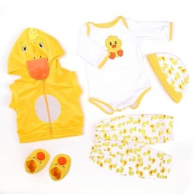 RUNGQIANY VêTements pour Bebe Reborn Ensemble Grand Canard Jaune Reborn Garcon Convient à 50cm-55cm Reborn Baby Doll VêTement