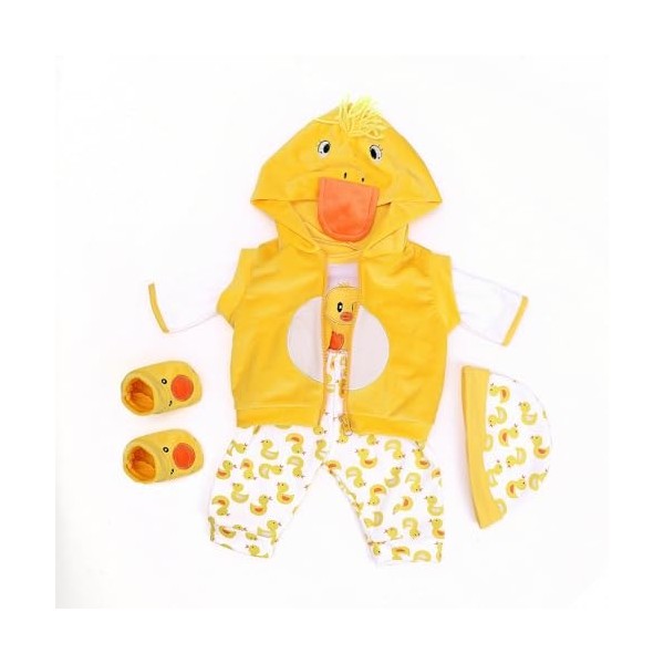 RUNGQIANY VêTements pour Bebe Reborn Ensemble Grand Canard Jaune Reborn Garcon Convient à 50cm-55cm Reborn Baby Doll VêTement