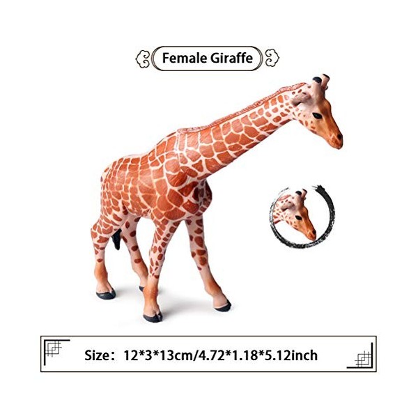 FLORMOON Lot de 3 figurines danimaux réalistes en plastique,Figurines de girafe,Modèle daction,Jouets éducatifs à faire soi