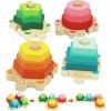 Goorder Jouet Enfant, en Bois 1 2 3 4 Ans, Jouet Montessori Bebe Jeux Educatif Géométriques Forme Stack Tri et Motricité, pou