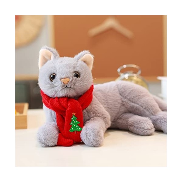 Cat Poupée en Peluche Peluches Chat Chaton Peluche Doux Oreiller Jouets pour Enfants Chat Jouet Chat Interactif en Peluche Ch