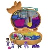 Polly Pocket Coffret Univers Hôtel de Corgi, mini-figurines Polly, Shani et leurs 2 chiens, surprises incluses, jouet pour en