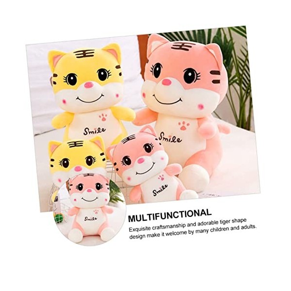 DIKACA 1Pc Rose Souriant Jouet Réaliste Animal en Peluche Animal en Peluche Mascotte Année De Mascotte Poupée Zodiaque Poupée