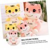 DIKACA 1Pc Rose Souriant Jouet Réaliste Animal en Peluche Animal en Peluche Mascotte Année De Mascotte Poupée Zodiaque Poupée