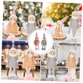 Toyvian 2 Pièces Décoration De Poupée De Noël Poupées pour Filles Bureau Topper Garçon Poupée Jouet Ornements Poupées Poupée 