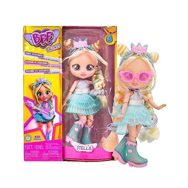BFF BY CRY BABIES Poupée avec cheveux longs, vêtements en tissu et 9 accessoires - Shannon Poupée mannequin-Jouet Cadeau pour