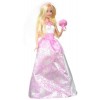 Barbie poupée Mariée en robe de mariage blanche et rose avec son voile et un bouquet, jouet pour enfant, CFF37