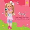 Glitter Girls – 14-inch Poseable Travel Doll with Outfit & Camera – Blonde Hair & Unique Purple Eyes – Clothes, and Accessori