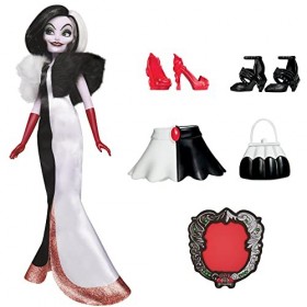 Disney Princess- Hasbro Disney Villains Crudelia De Mon, Poupée de Mode avec Accessoires et vêtements Amovibles, Jouet pour E