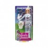 Coffret pour Barbie Blonde Poupee Mannequin Cosmonaute + Accessoires - Set poupée Mannequin métier + 1 Carte Animaux