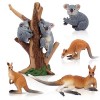 toymany Lot de 7 Figurines danimaux Sauvages australiens Figurines de Jeu Safari Figurines danimaux de la Jungle Kangourou 