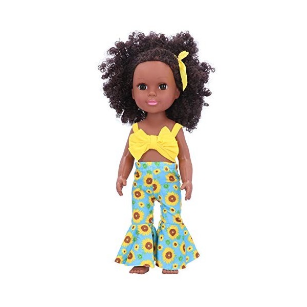 BALRAJ Poupée De Bébé Noire en Vinyle Souple, Poupée De Bébé Artificielle Réaliste pour Filles, Jouet De Collection pour Tout