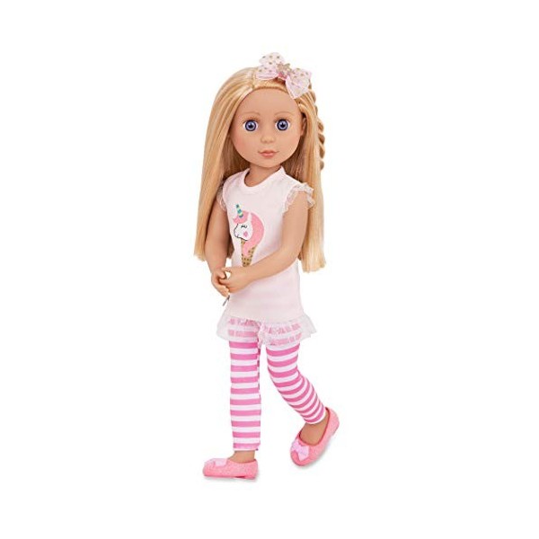 Glitter Girls – 14-inch Fashion Doll – Blonde Hair & Purple Eyes – Poseable Arms & Legs – Unicorn Ice Cream Outfit – 3 Years 