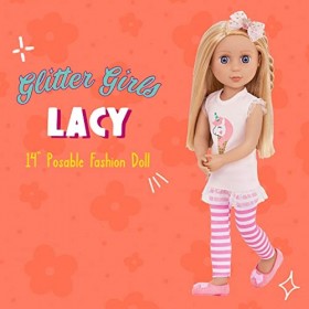 Glitter Girls – 14-inch Fashion Doll – Blonde Hair & Purple Eyes – Poseable Arms & Legs – Unicorn Ice Cream Outfit – 3 Years 