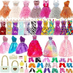 Festfun 31 Accessoires de Poupée 1 Robes de Soirée 8 Robes Chics 3 Robe aux Paillettes 10 Chaussures 9 Accessoires de Poupée 