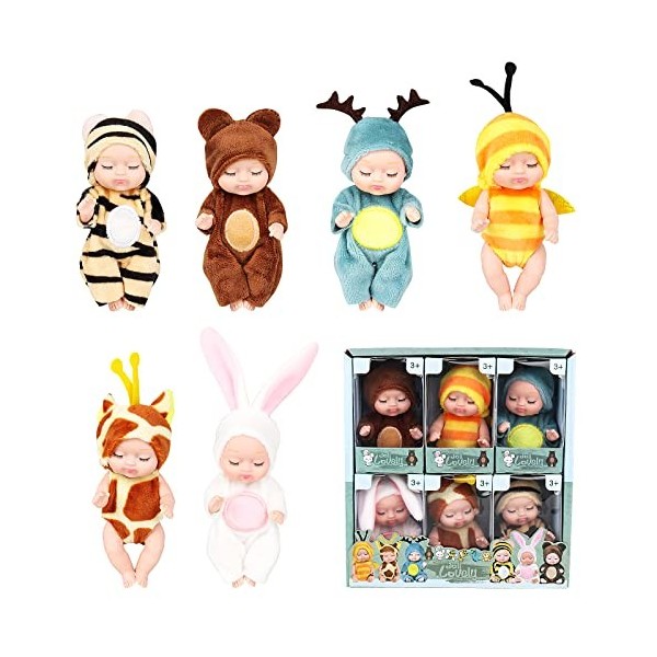 LUFEIS Bebe Reborn Silicone, 3.5 Pouces Mini Poupées Reborn, pour Les Enfants Âgés de 3 an et Plus, Mini Reborn Bebe Réaliste