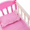 D DOLITY Lit Bébé et Courtepointe Oreiller Matelas Ornement Rétro Accessoires de Poupées