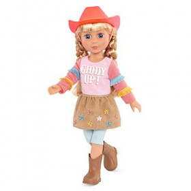 Glitter Girls – 14-inch Poseable Fashion Doll – Braided Blonde Hair & Blue Eyes – Fringed Shirt, Star Skirt & Riding Boots – 