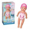 BABY born Ma première nage Fille 834060 - Poupée de 30cm avec maillot de bain fixe et bonnet pour les jeux aquatiques - Fonct