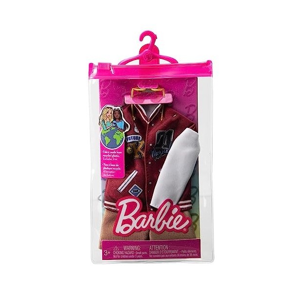 Barbie Fashion Pack - HJT25 - Tenue de vêtements pour poupée Ken - Veste Bombers, Short, Lunette de Soleil