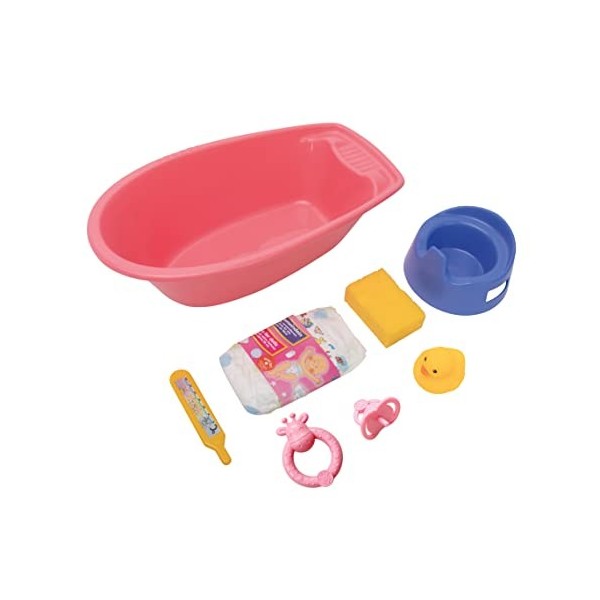 Heless 914-Baignoire pour poupée avec Beaucoup daccessoires, Taille : Environ 40,5 cm, 914, Couleurs mélangées