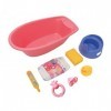 Heless 914-Baignoire pour poupée avec Beaucoup daccessoires, Taille : Environ 40,5 cm, 914, Couleurs mélangées