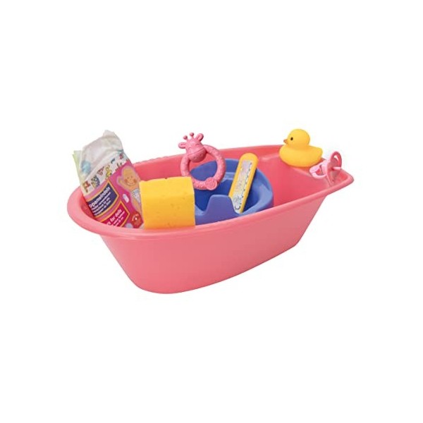 Heless 914-Baignoire pour poupée avec Beaucoup daccessoires, Taille : Environ 40,5 cm, 914, Couleurs mélangées