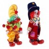 Fonowx Poupée en Porcelaine de Clown Drôle de 7 Pouces, 2pcs / Pcs, Ornements de Bureau de Table dhalloween