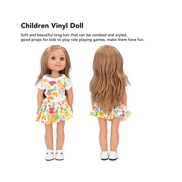 Alomejor Poupée Fille de 15 Pouces, Belle Poupée en Vinyle pour Enfants avec Cheveux Longs et Vêtements Chaussures pour Fille