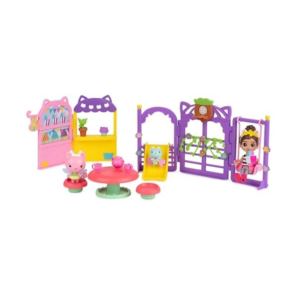 Gabbys Dollhouse, Fête dans Le Jardin de Kitty Fairy, Coffret de 18 pièces avec 3 Figurines, Surprises et Accessoires Maison