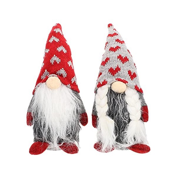 FOMIYES Gnomes Elfes Suspendus 2pcs Xmas Party décors poupées de No?l poupées tricotées Rudolph poupées GNOME poupées pour la