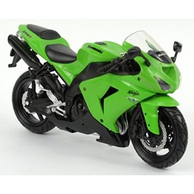 New Ray 42443 A - Moto Kawasaki ZX 10 R / Honda CBR, Véhicule Miniature, échelle 1:12, Vert / Noir