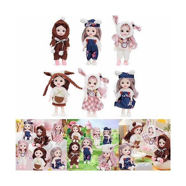 Greabuy Mignon Royal Princesse Jouet Poupées Pack 3 pour Enfants Jeu Rôle Amusant À Mode Tout-Petits Mini Poupées pour Petite