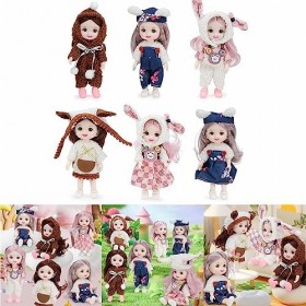 Greabuy Mignon Royal Princesse Jouet Poupées Pack 3 pour Enfants Jeu Rôle Amusant À Mode Tout-Petits Mini Poupées pour Petite