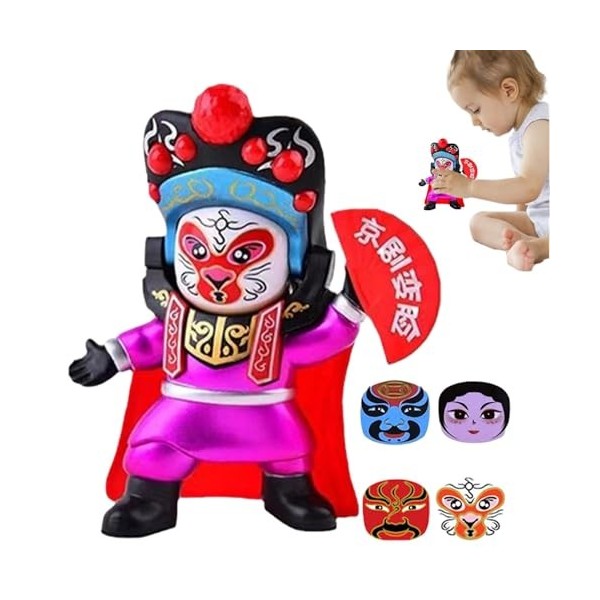 Mashin Poupée Changeante de Visage Panda, Figurines de poupée Panda avec 4 Styles de Visage modifiables, Poupée de Culture de