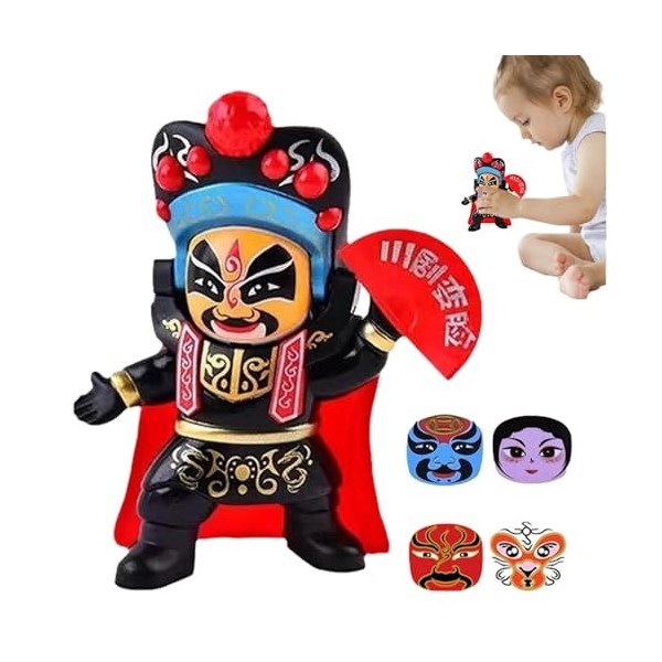 Mashin Poupée Changeante de Visage Panda, Figurines de poupée Panda avec 4 Styles de Visage modifiables, Poupée de Culture de