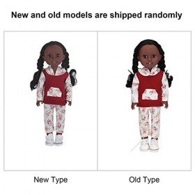 Bnineteenteam Poupée Fille, Poupée Fille Noire en Vinyle avec Hauts élégants Pantalons Décoration de Maison de Poupée Jouet d