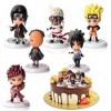 WAIMXDAO Naruto Figure Jouets Cake Topper, 6 Pièces décoration gâteau Naruto, Naruto Mini Figurine, Mini Figurines Jouet de D