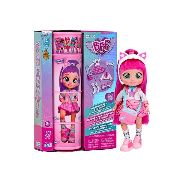 BFF Cry Babies S2 Bruny | Poupée Fashion à Collectionner avec Cheveux Longs, Vêtements en Tissu et 10 Accessoires - Jouet-Cad